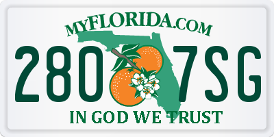 FL license plate 2807SG