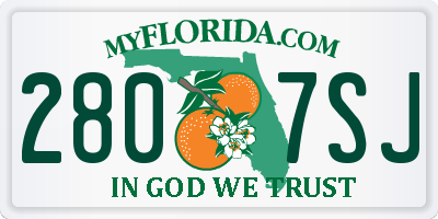 FL license plate 2807SJ