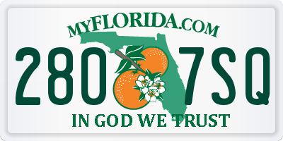 FL license plate 2807SQ