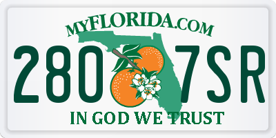 FL license plate 2807SR