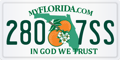FL license plate 2807SS