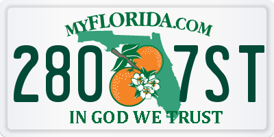 FL license plate 2807ST