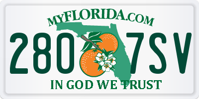 FL license plate 2807SV