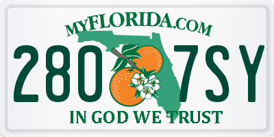 FL license plate 2807SY