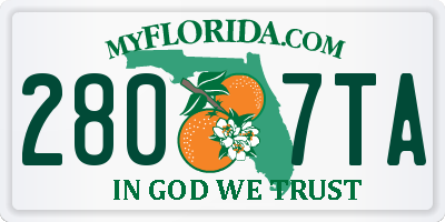 FL license plate 2807TA