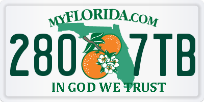 FL license plate 2807TB