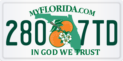 FL license plate 2807TD