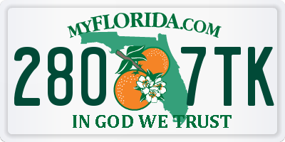 FL license plate 2807TK