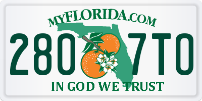 FL license plate 2807TO