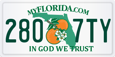 FL license plate 2807TY