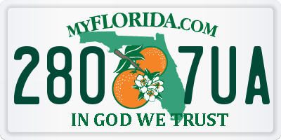 FL license plate 2807UA