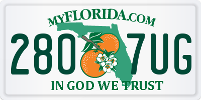 FL license plate 2807UG