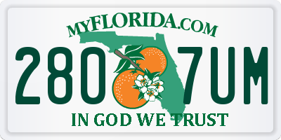 FL license plate 2807UM