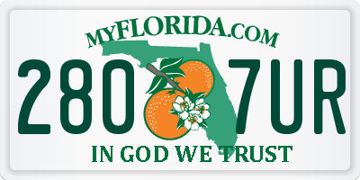 FL license plate 2807UR