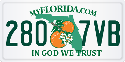 FL license plate 2807VB