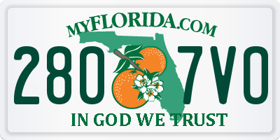 FL license plate 2807VO