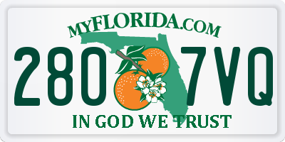 FL license plate 2807VQ