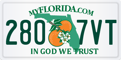 FL license plate 2807VT