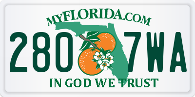 FL license plate 2807WA