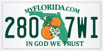 FL license plate 2807WI
