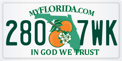 FL license plate 2807WK