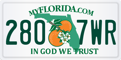 FL license plate 2807WR