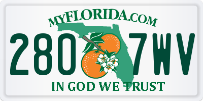 FL license plate 2807WV