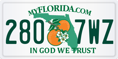 FL license plate 2807WZ