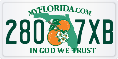 FL license plate 2807XB