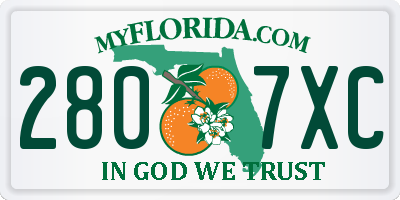 FL license plate 2807XC