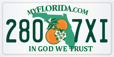 FL license plate 2807XI