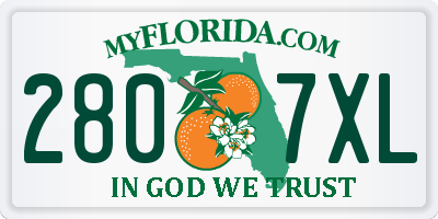 FL license plate 2807XL