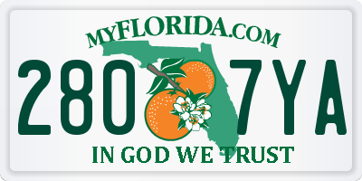 FL license plate 2807YA