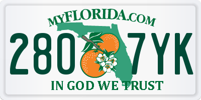 FL license plate 2807YK