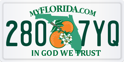 FL license plate 2807YQ