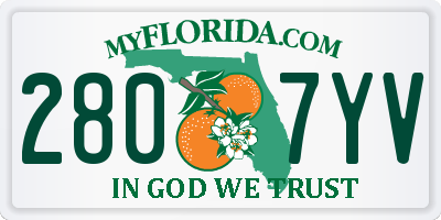FL license plate 2807YV