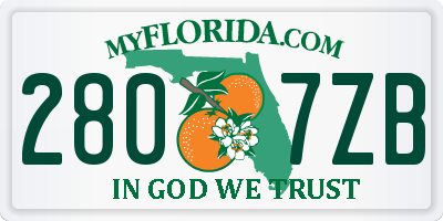 FL license plate 2807ZB
