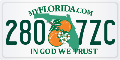 FL license plate 2807ZC