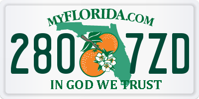FL license plate 2807ZD