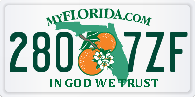 FL license plate 2807ZF