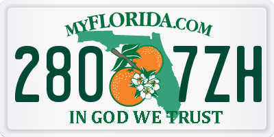 FL license plate 2807ZH