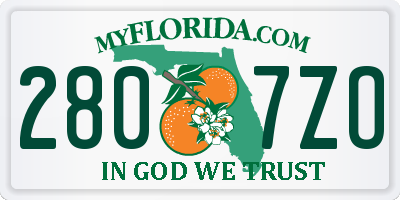 FL license plate 2807ZO