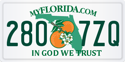 FL license plate 2807ZQ