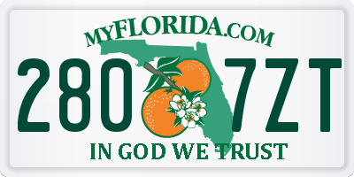 FL license plate 2807ZT