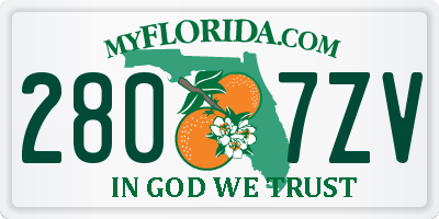 FL license plate 2807ZV