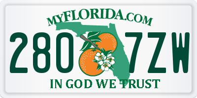 FL license plate 2807ZW