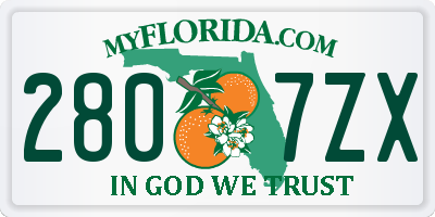 FL license plate 2807ZX