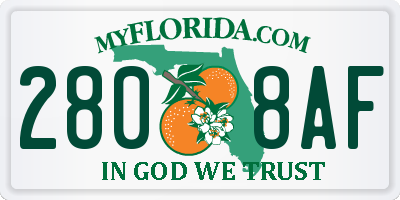 FL license plate 2808AF
