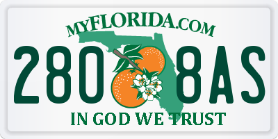 FL license plate 2808AS