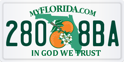 FL license plate 2808BA